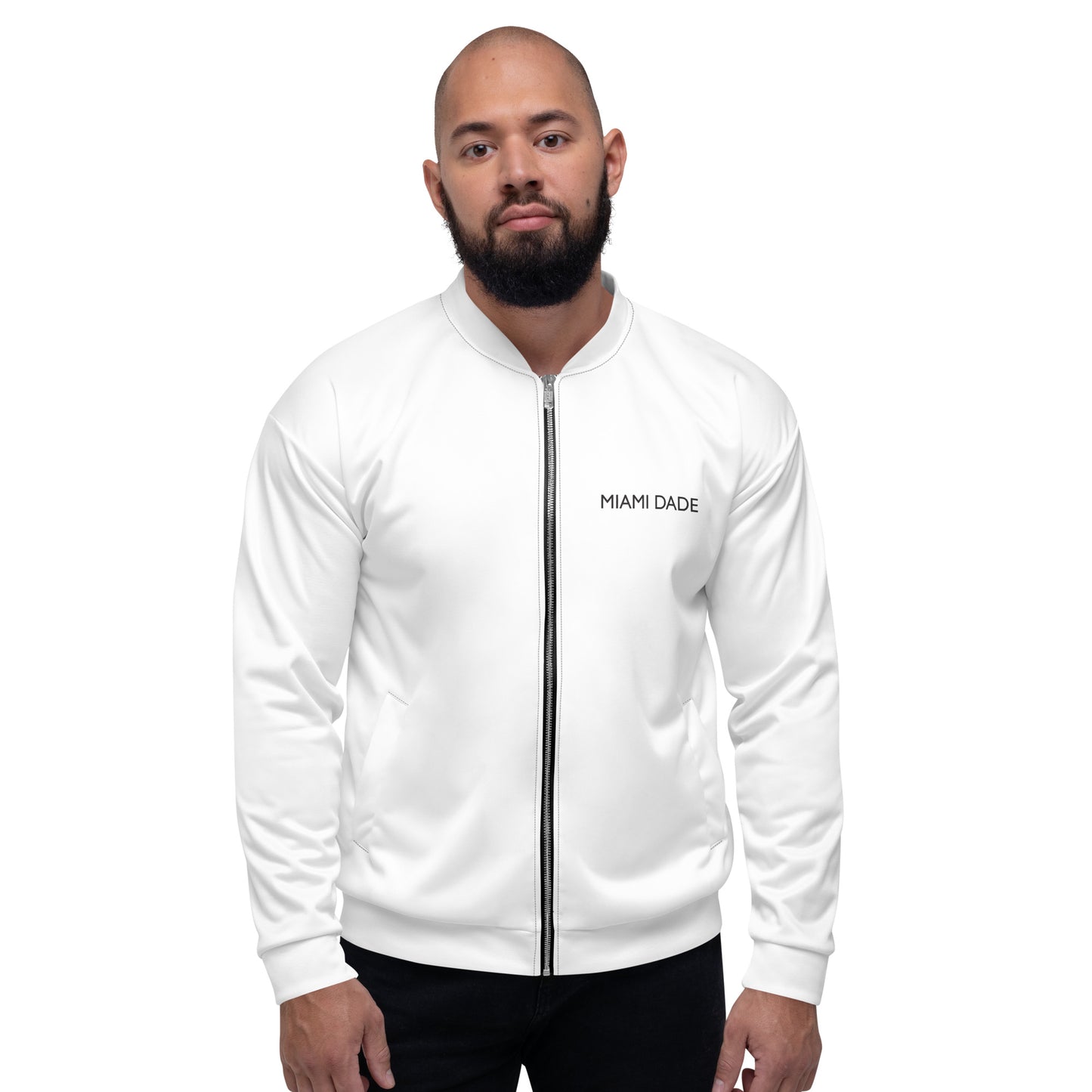 Miami Dade Casual Bomber White Jacket