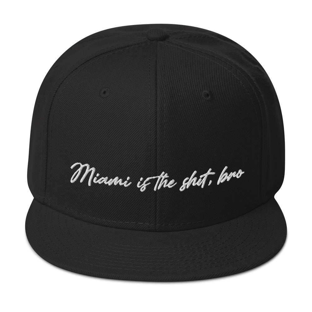 Miami is the Shit, Bro Adjustable Black Baseball Cap for Men & Women