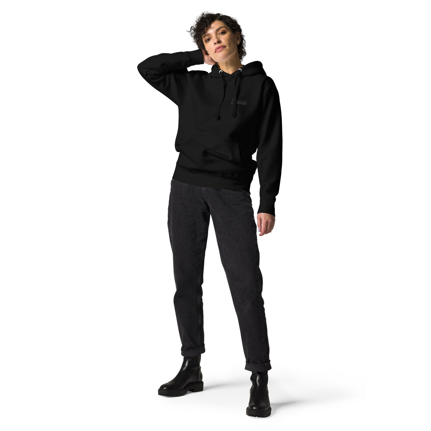 Sucia Cozy Lightweight Fleece Black/Gray Hoodie