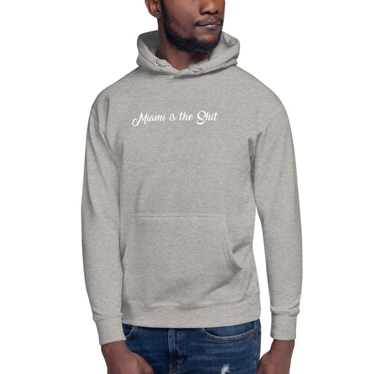 Miami is the Shit Cozy Lightweight Fleece Black/Gray Hoodie