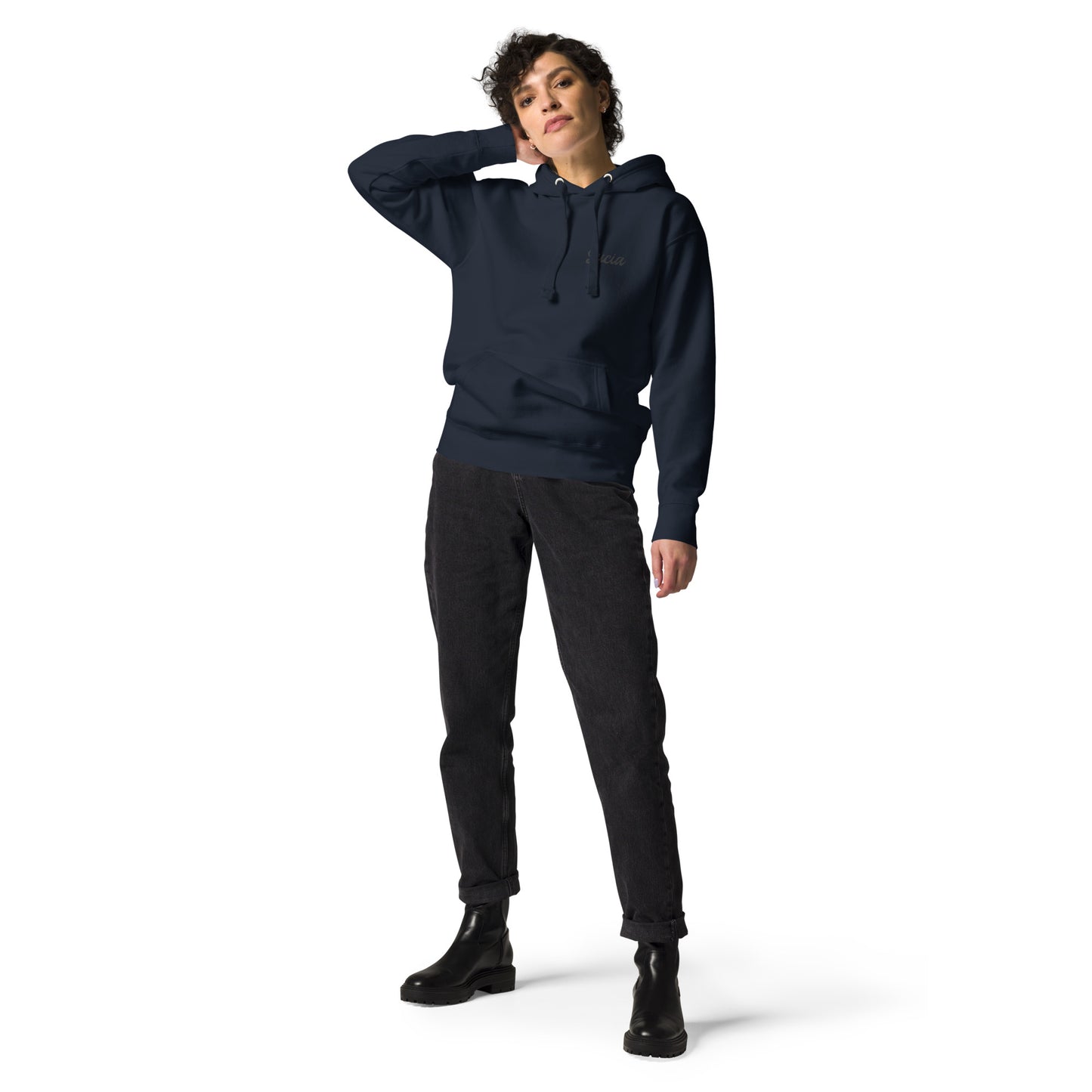 Sucia Cozy Lightweight Fleece Black/Gray Hoodie