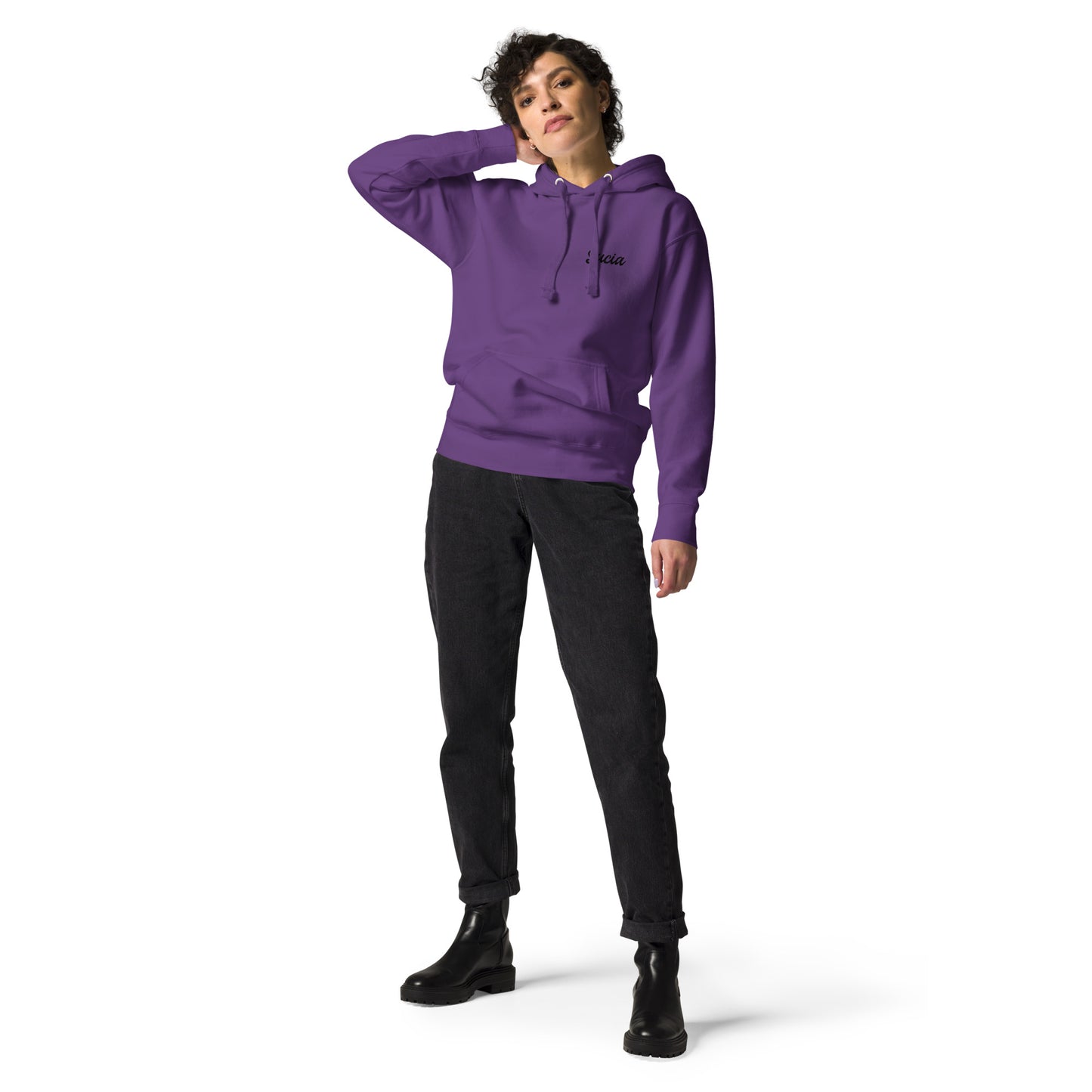 Sucia Cozy Lightweight Fleece Black/Gray Hoodie