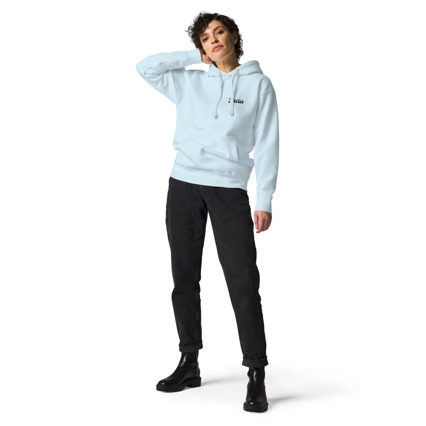 Sucia Cozy Lightweight Fleece Black/Gray Hoodie