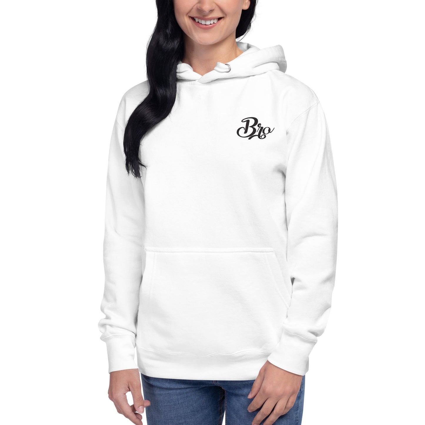 Bro Unisex Cozy Lightweight Fleece White Hoodie