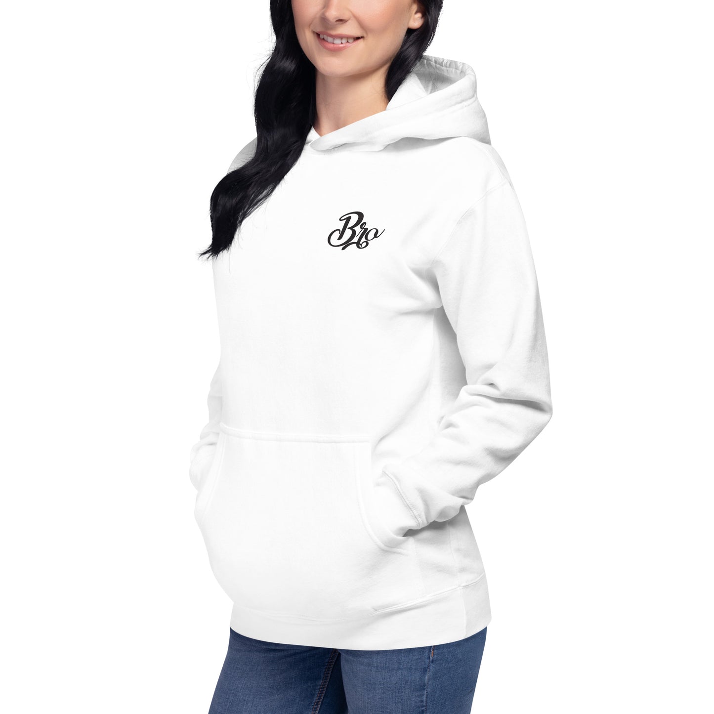 Bro Unisex Cozy Lightweight Fleece White Hoodie